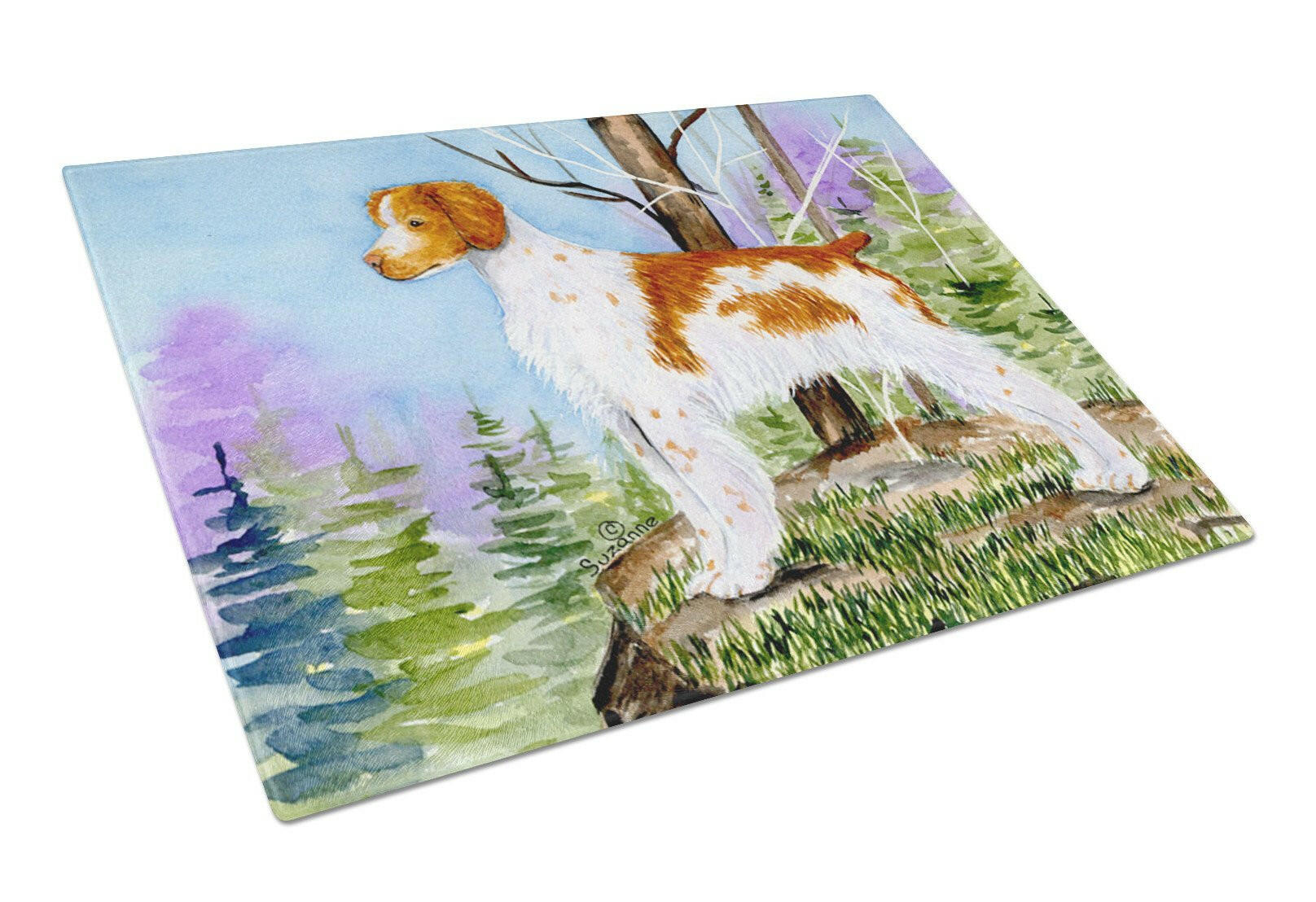 Setter Cutting Board Tempered Glass Kitchen Cutting Surface, Heat Resistant Chopping, Non-Slip Feet, Food Prep & Serving