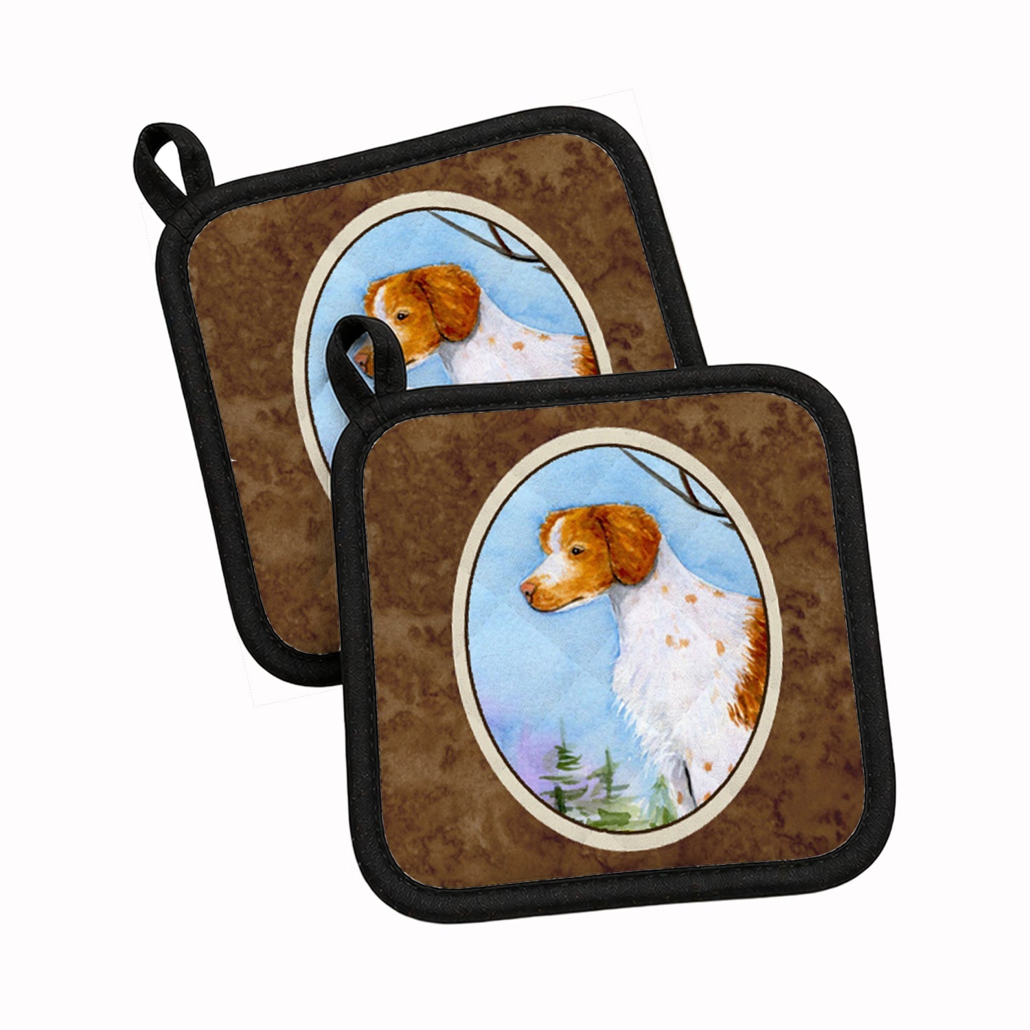 Setter Pot Holder Set of 2 Heat Resistant Quilted Hot Pads 7.5 x 7.5 Inch, Insulated Kitchen Trivets for Cooking & Baking