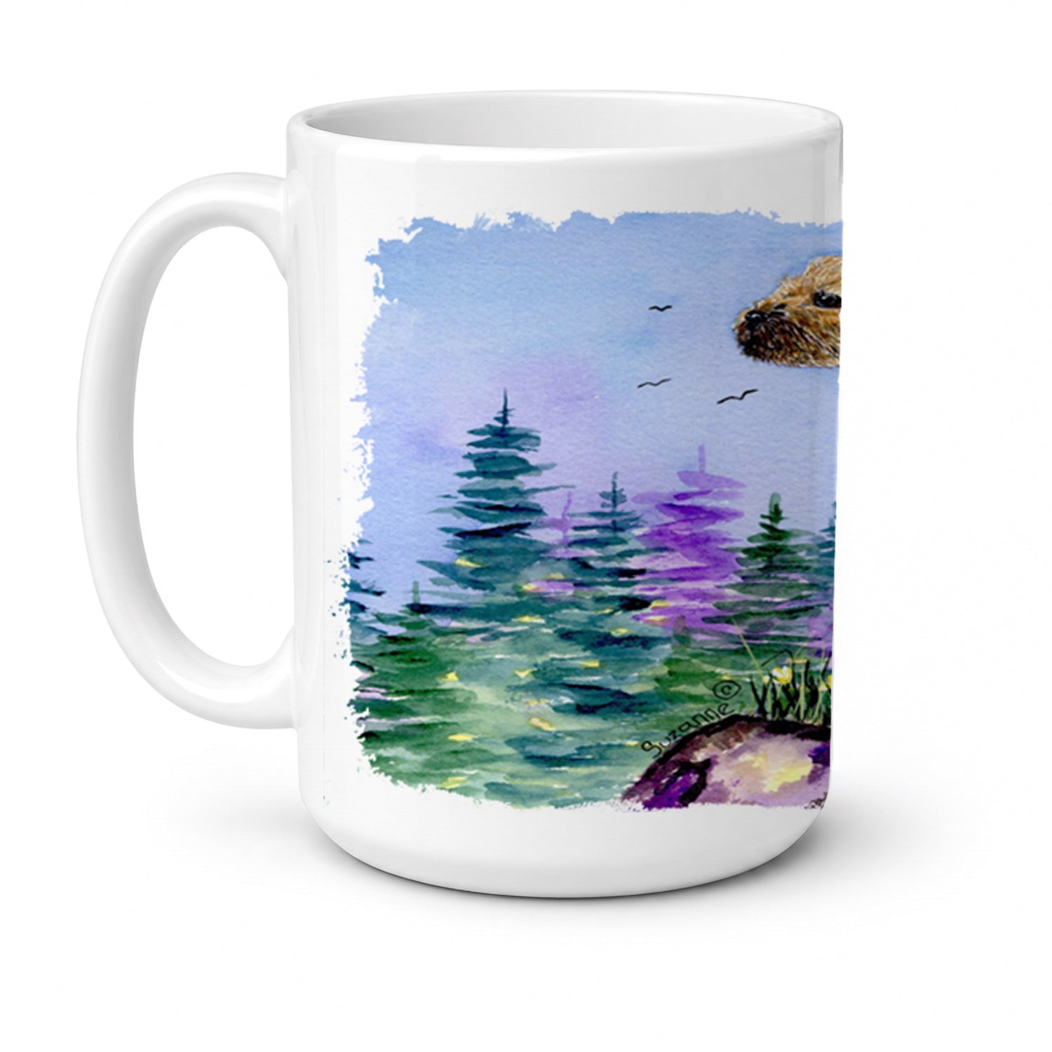 Border Terrier Ceramic Coffee Mug 15 oz Decorative Large C Handle Mug Cup for Tea, Cocoa Hot Chocolate
