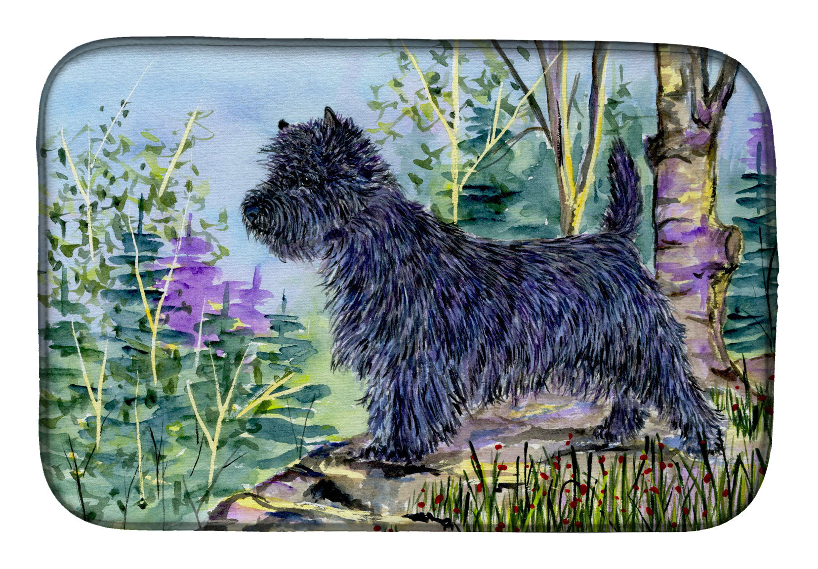 Cairn Terrier Dish Drying Mat Absorbent Dish Drying Mat Pad for Kitchen Counter Dish Drainer Mat for Countertop, 14 x 21", Multicolor