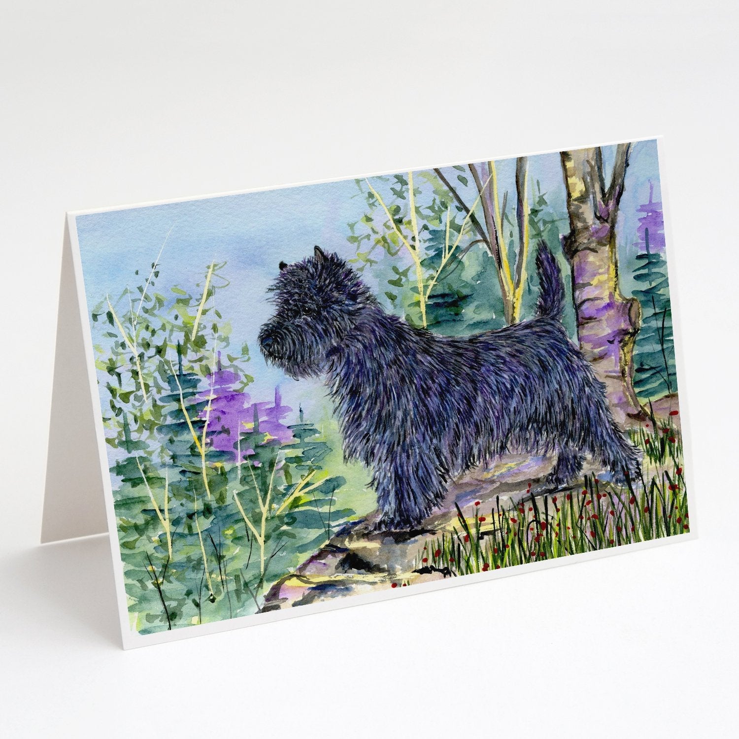 Cairn Terrier Greeting Cards Pack of 8 Blank Cards with Envelopes Whimsical A7 Size 5x7