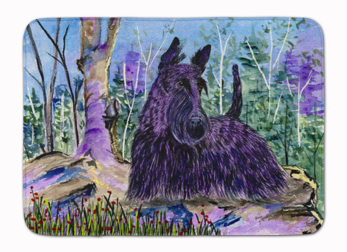 Scottish Terrier Memory Foam Kitchen Mat Machine Washable Anti-Fatigue Cushion Comfort Bath or Kitchen Rug