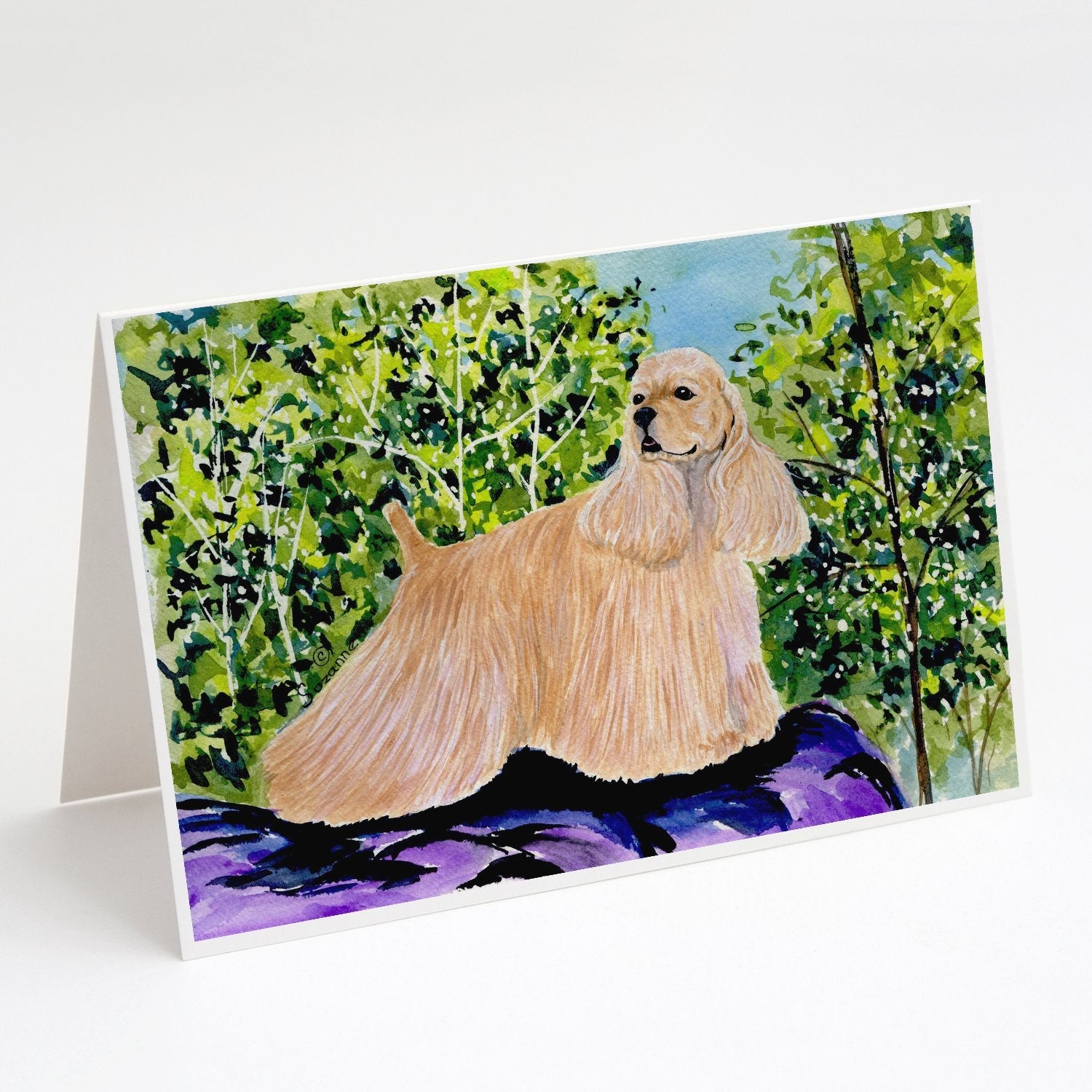 Cocker Spaniel Greeting Cards Pack of 8 Blank Cards with Envelopes Whimsical A7 Size 5x7