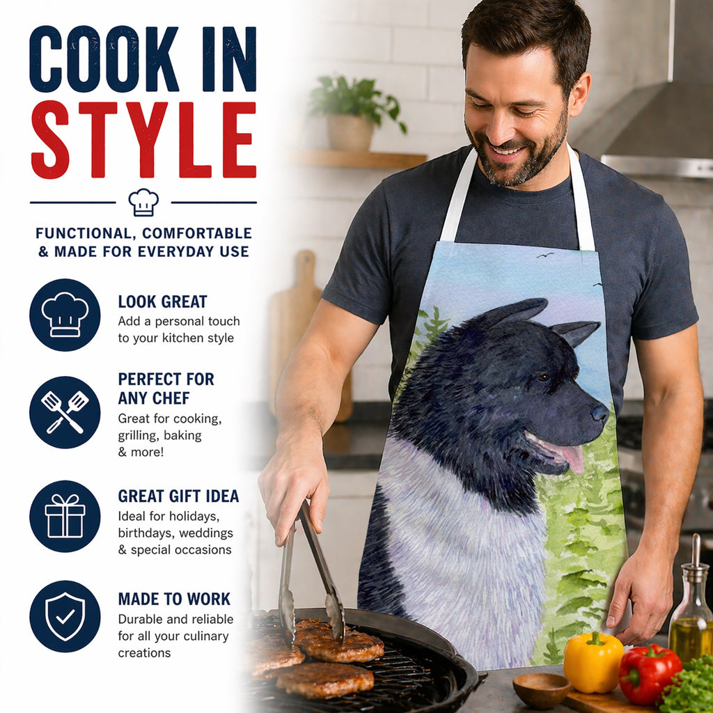 Akita Apron Cooking Kitchen Server Baking Crafts Gardening for Adult Women Men, Unisex, Large, Multicolor