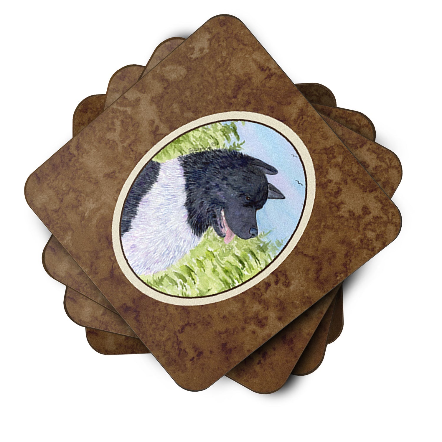 Akita Foam Coasters Set of 4 Cup Coasters for Indoor Outdoor, Tabletop Protection, Anti Slip, Mouse pad Material