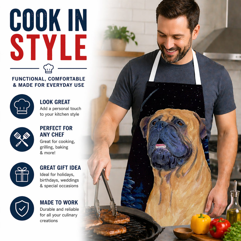 Bullmastiff Apron Cooking Kitchen Server Baking Crafts Gardening for Adult Women Men, Unisex, Large, Multicolor