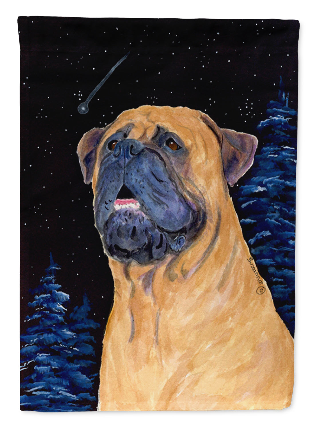 Bullmastiff House Flag 28x40 Porch Sleeve Pole Decorative Outside Yard Banner Artwork Wall Hanging, Polyester