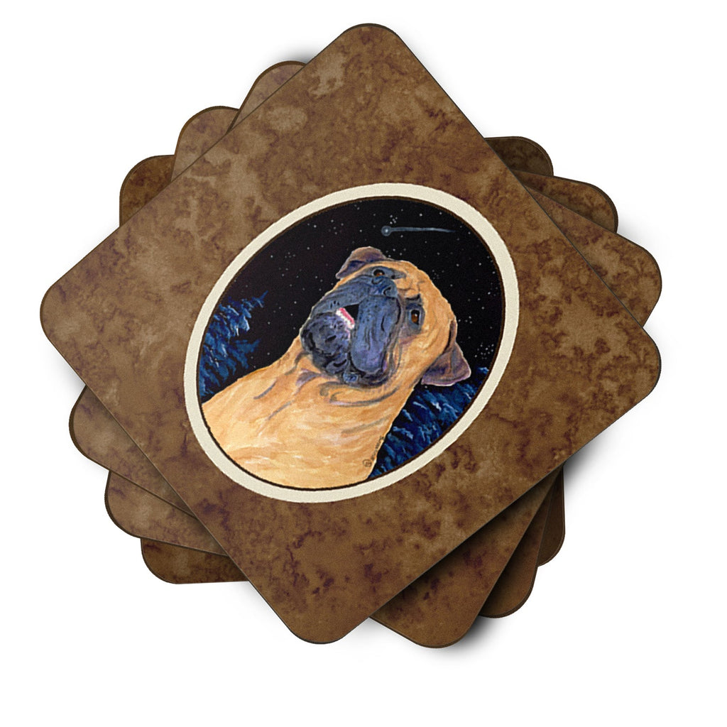 Bullmastiff Foam Coasters Set of 4 Cup Coasters for Indoor Outdoor, Tabletop Protection, Anti Slip, Mouse pad Material