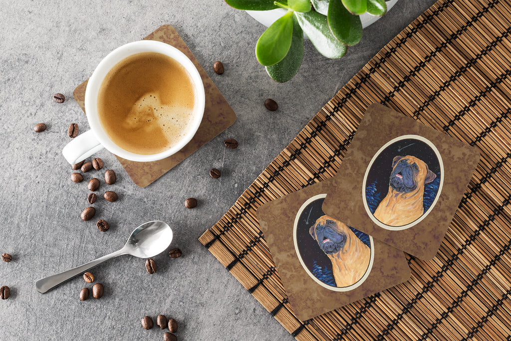 Bullmastiff Foam Coasters Set of 4 Cup Coasters for Indoor Outdoor, Tabletop Protection, Anti Slip, Mouse pad Material