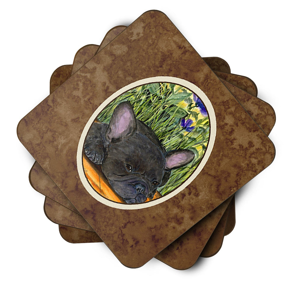 French Bulldog Foam Coasters Set of 4 Cup Coasters for Indoor Outdoor, Tabletop Protection, Anti Slip, Mouse pad Material