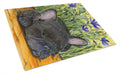 French Bulldog Cutting Board Tempered Glass Kitchen Cutting Surface, Heat Resistant Chopping, Non-Slip Feet, Food Prep & Serving