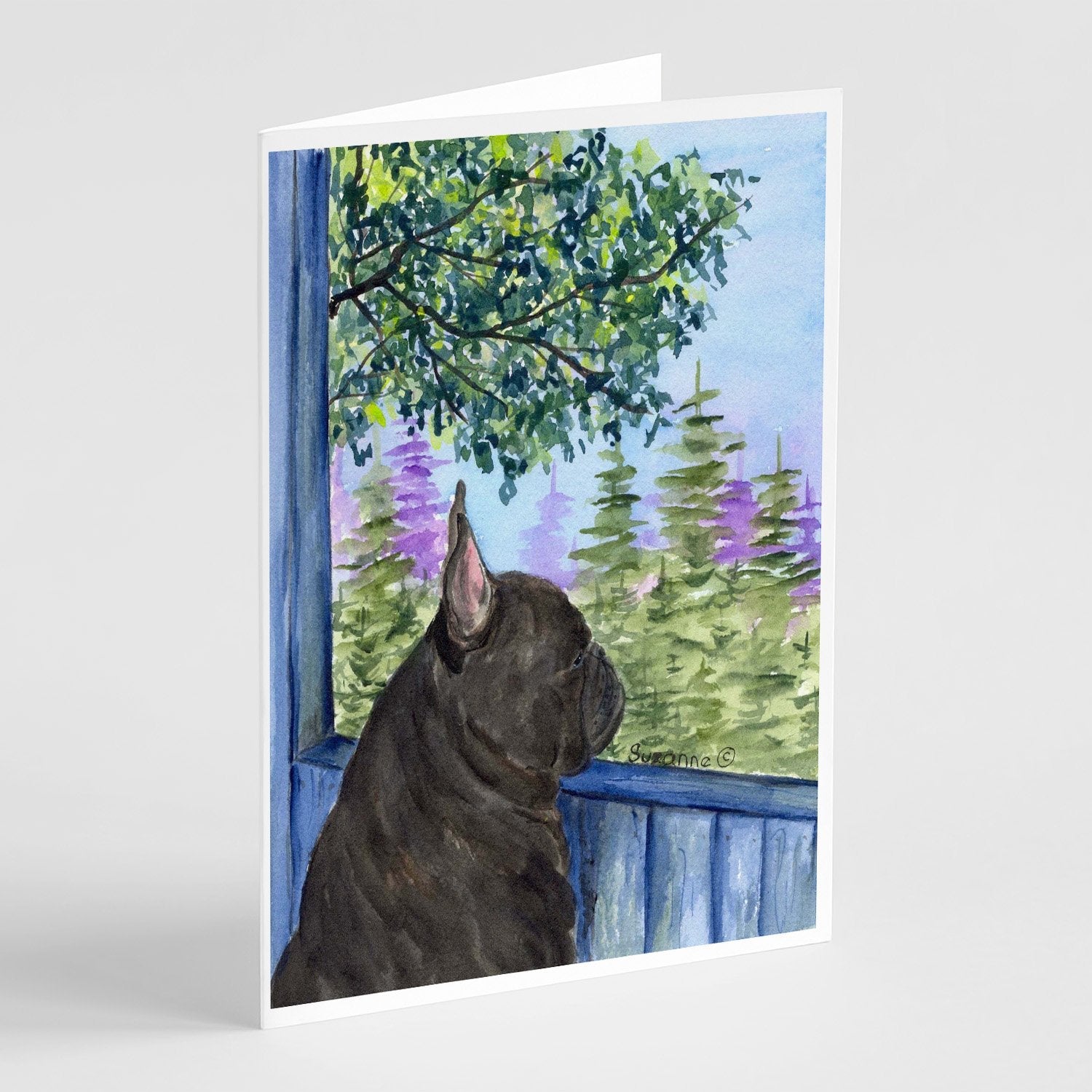 French Bulldog Greeting Cards Pack of 8 Blank Cards with Envelopes Whimsical A7 Size 5x7