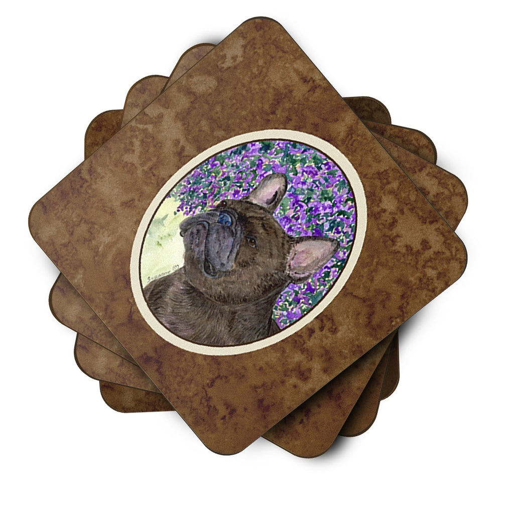 French Bulldog Foam Coasters Set of 4 Cup Coasters for Indoor Outdoor, Tabletop Protection, Anti Slip, Mouse pad Material