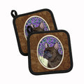French Bulldog Pot Holder Set of 2 Heat Resistant Quilted Hot Pads 7.5 x 7.5 Inch, Insulated Kitchen Trivets for Cooking & Baking