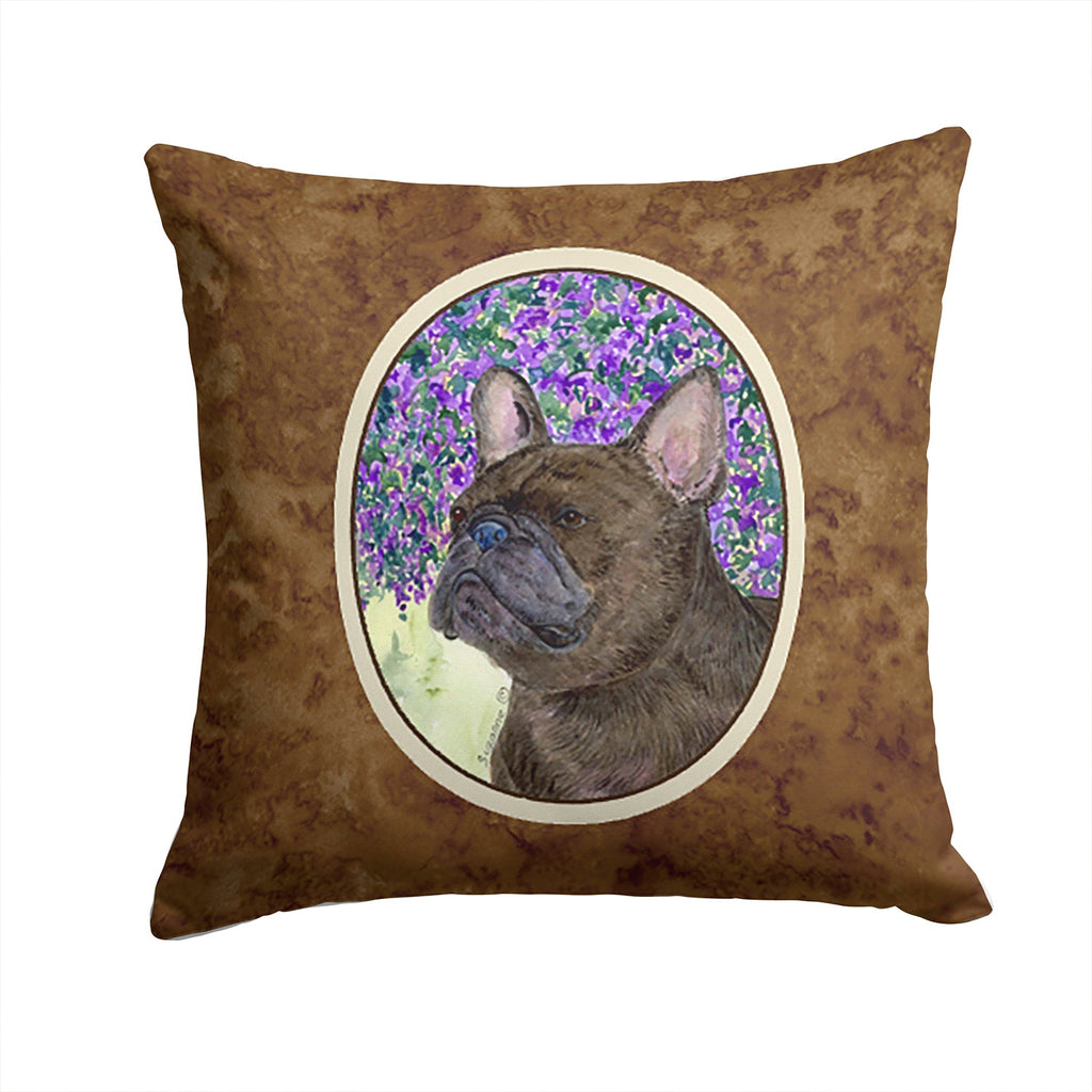French Bulldog Decorative Throw Pillow 14x14 Indoor Outdoor Accent Cushion, Fabric Cover with Insert for Sofa, Bed, Porch & Living Room
