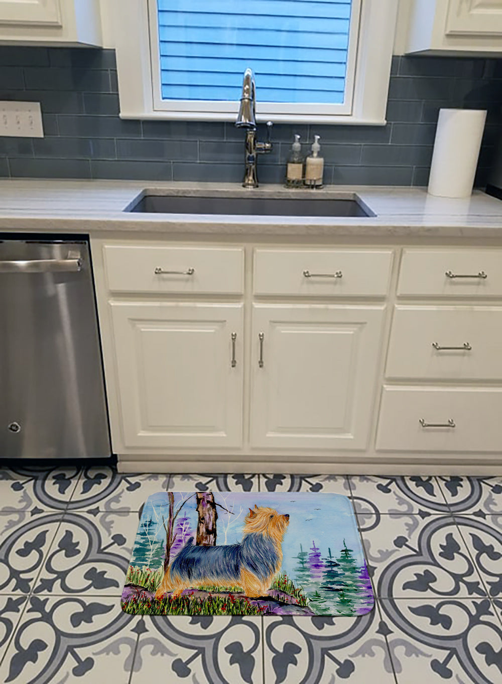 Norwich Terrier Memory Foam Kitchen Mat Machine Washable Anti-Fatigue Cushion Comfort Bath or Kitchen Rug