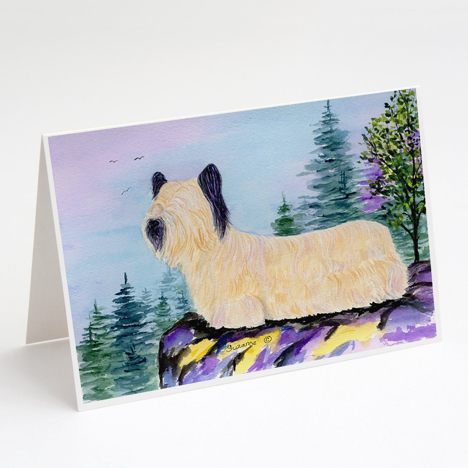 Skye Terrier Greeting Cards Pack of 8 Blank Cards with Envelopes Whimsical A7 Size 5x7