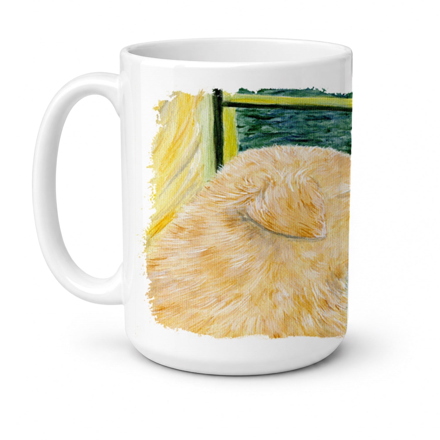 Golden Retriever Ceramic Coffee Mug 15 oz Decorative Large C Handle Mug Cup for Tea, Cocoa Hot Chocolate