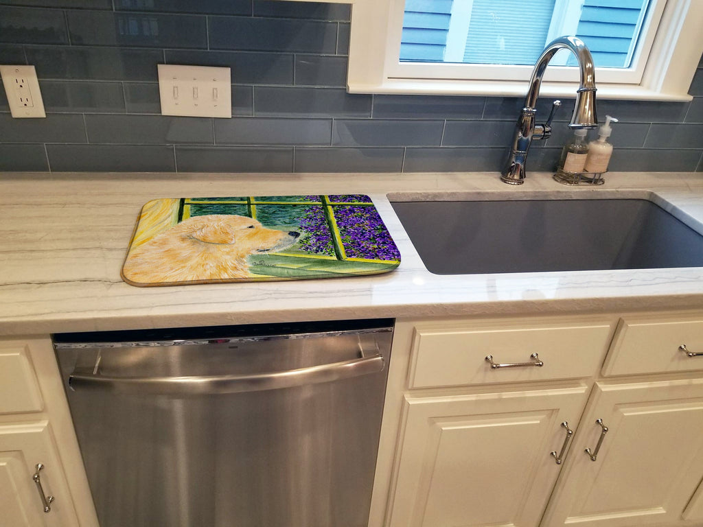 Golden Retriever Dish Drying Mat Absorbent Dish Drying Mat Pad for Kitchen Counter Dish Drainer Mat for Countertop, 14 x 21", Multicolor