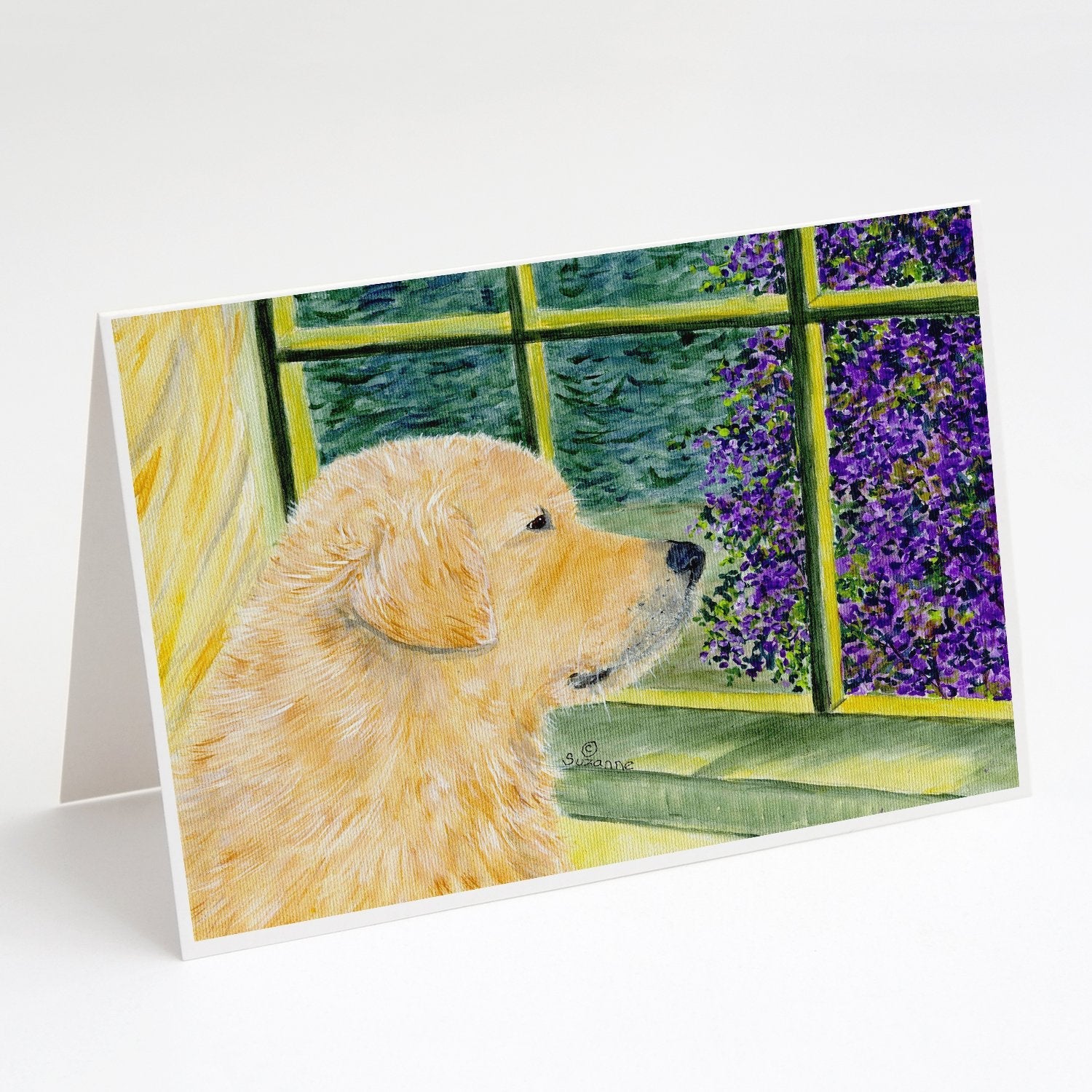 Golden Retriever Greeting Cards Pack of 8 Blank Cards with Envelopes Whimsical A7 Size 5x7