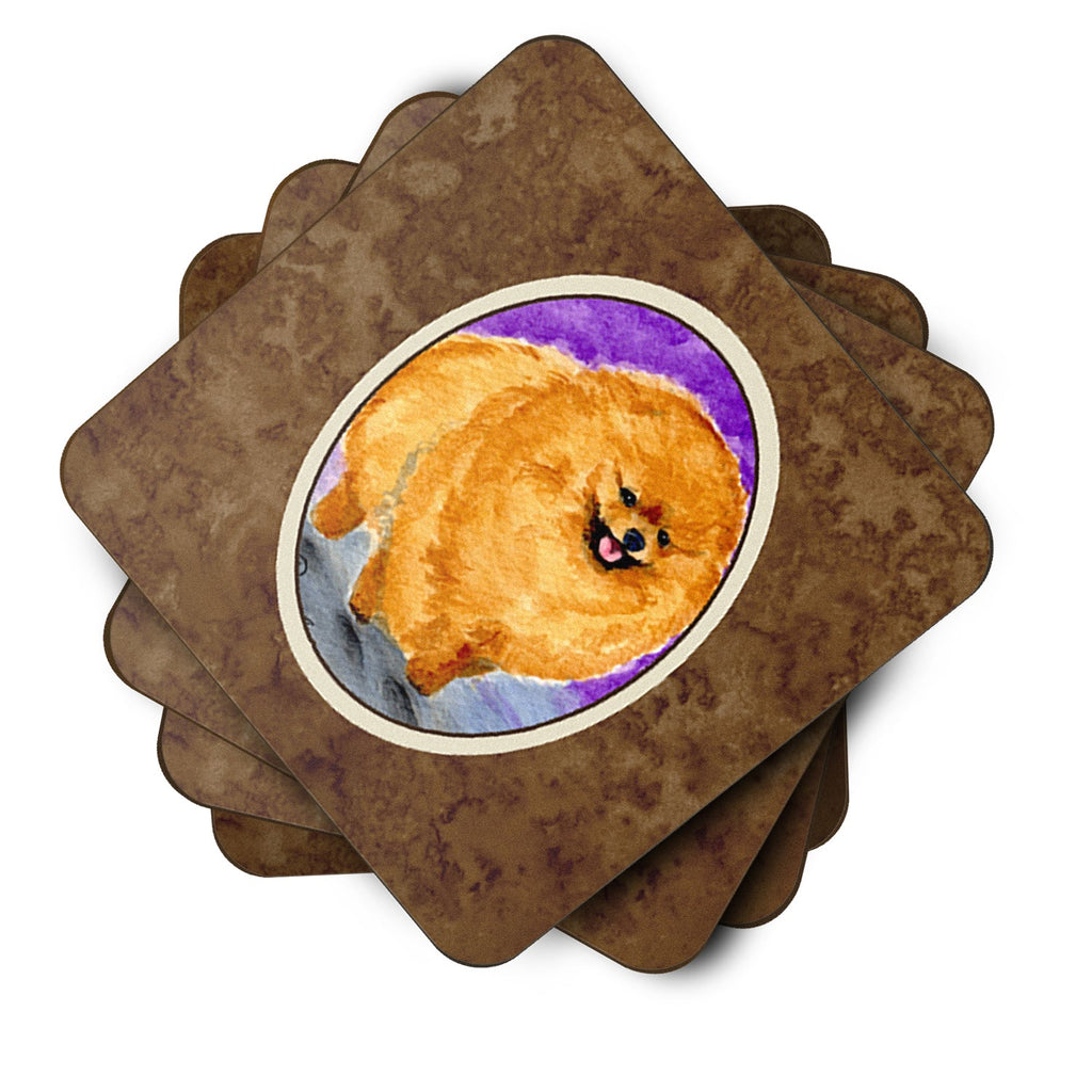 Pomeranian Foam Coasters Set of 4 Cup Coasters for Indoor Outdoor, Tabletop Protection, Anti Slip, Mouse pad Material