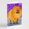 Pomeranian Greeting Cards Pack of 8 Blank Cards with Envelopes Whimsical A7 Size 5x7