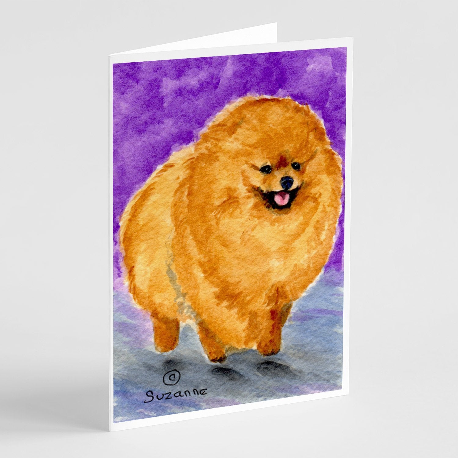 Pomeranian Greeting Cards Pack of 8 Blank Cards with Envelopes Whimsical A7 Size 5x7