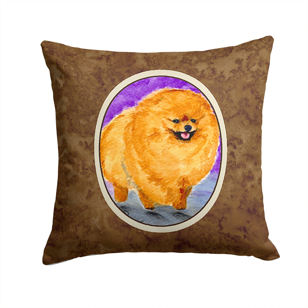 Pomeranian Decorative Throw Pillow 14x14 Indoor Outdoor Accent Cushion, Fabric Cover with Insert for Sofa, Bed, Porch & Living Room