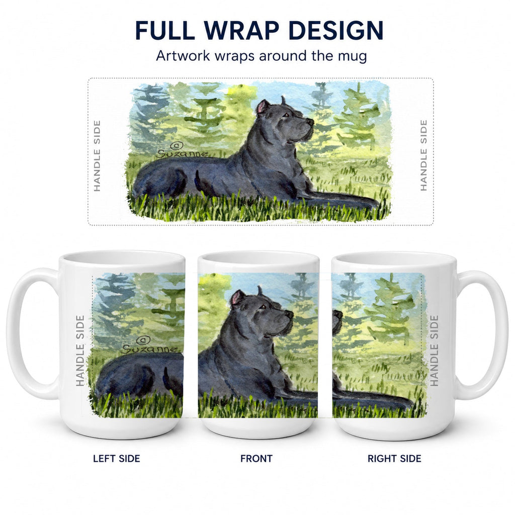 Cane Corso Ceramic Coffee Mug 15 oz Decorative Large C Handle Mug Cup for Tea, Cocoa Hot Chocolate
