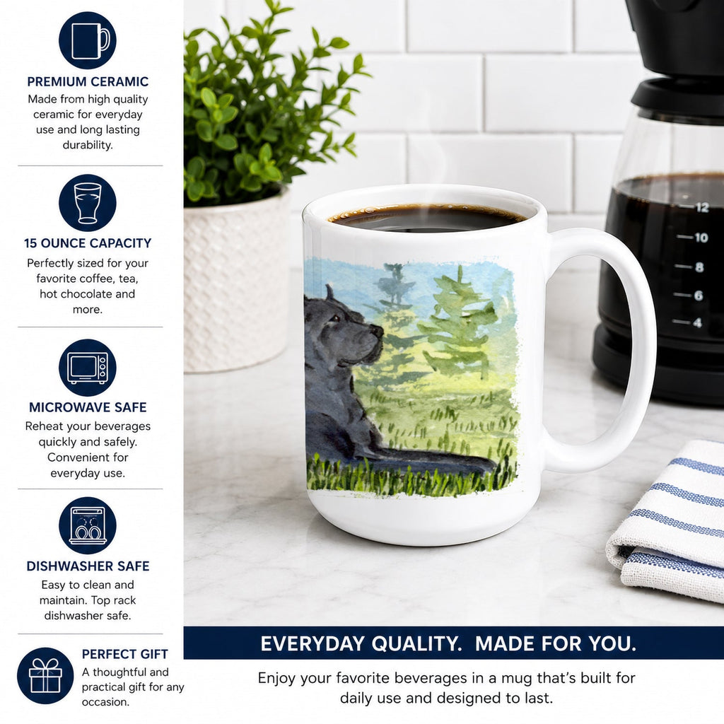 Cane Corso Ceramic Coffee Mug 15 oz Decorative Large C Handle Mug Cup for Tea, Cocoa Hot Chocolate