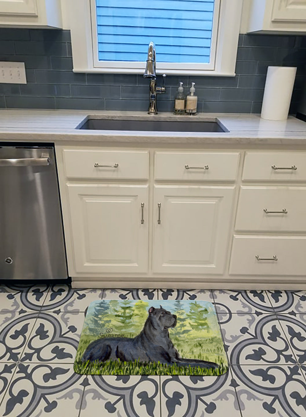 Cane Corso Memory Foam Kitchen Mat Machine Washable Anti-Fatigue Cushion Comfort Bath or Kitchen Rug