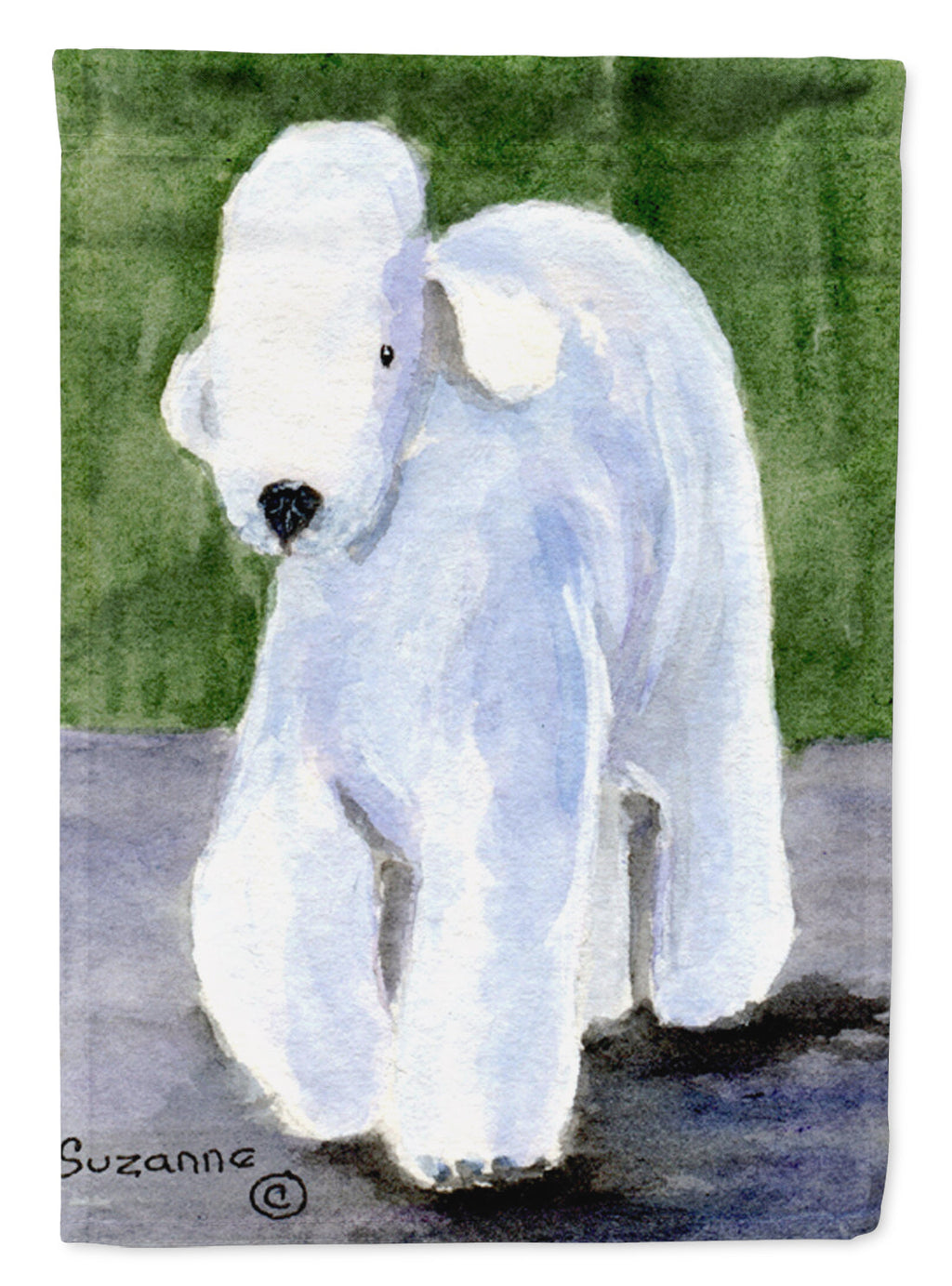 Bedlington Terrier House Flag 28x40 Porch Sleeve Pole Decorative Outside Yard Banner Artwork Wall Hanging, Polyester