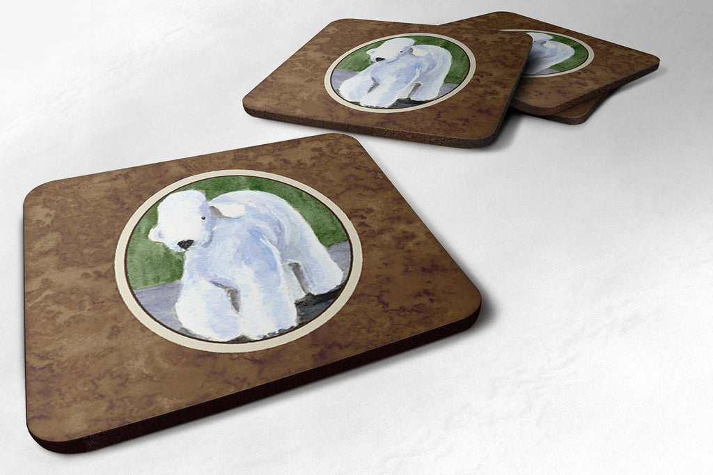 Bedlington Terrier Foam Coasters Set of 4 Cup Coasters for Indoor Outdoor, Tabletop Protection, Anti Slip, Mouse pad Material