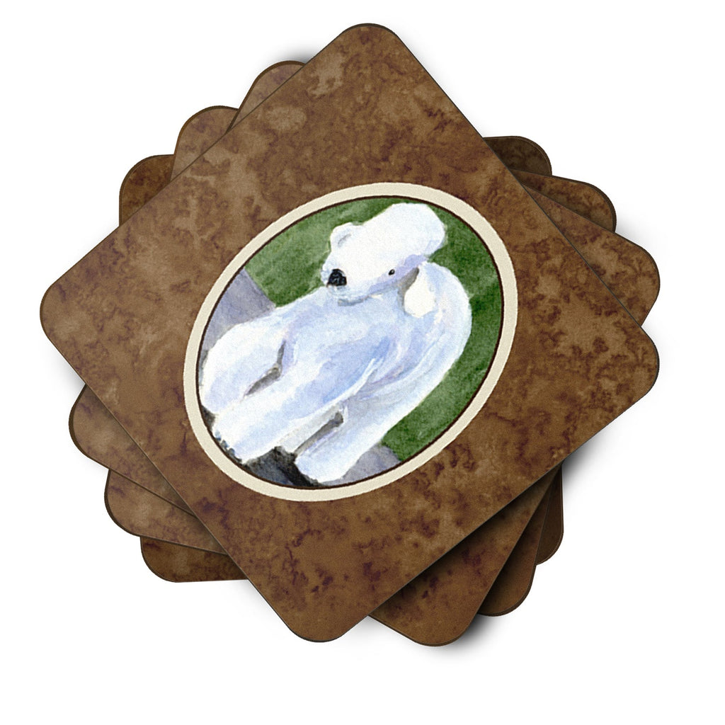 Bedlington Terrier Foam Coasters Set of 4 Cup Coasters for Indoor Outdoor, Tabletop Protection, Anti Slip, Mouse pad Material