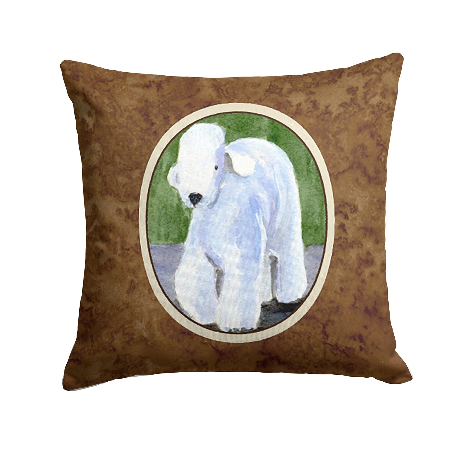 Bedlington Terrier Decorative Throw Pillow 14x14 Indoor Outdoor Accent Cushion, Fabric Cover with Insert for Sofa, Bed, Porch & Living Room