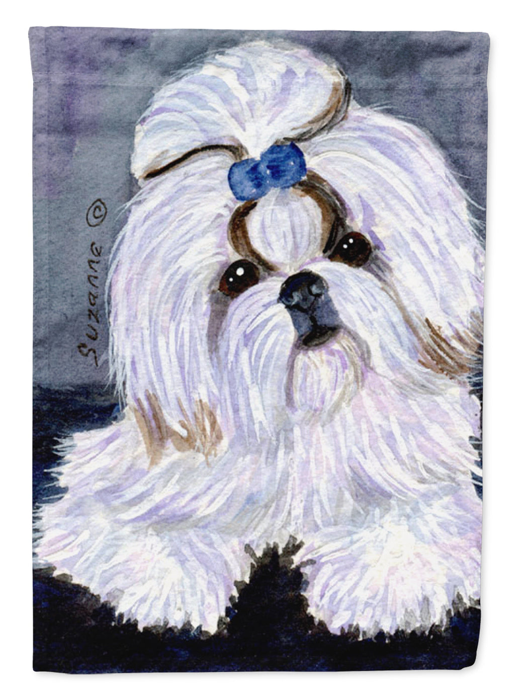 Shih Tzu House Flag 28x40 Porch Sleeve Pole Decorative Outside Yard Banner Artwork Wall Hanging, Polyester