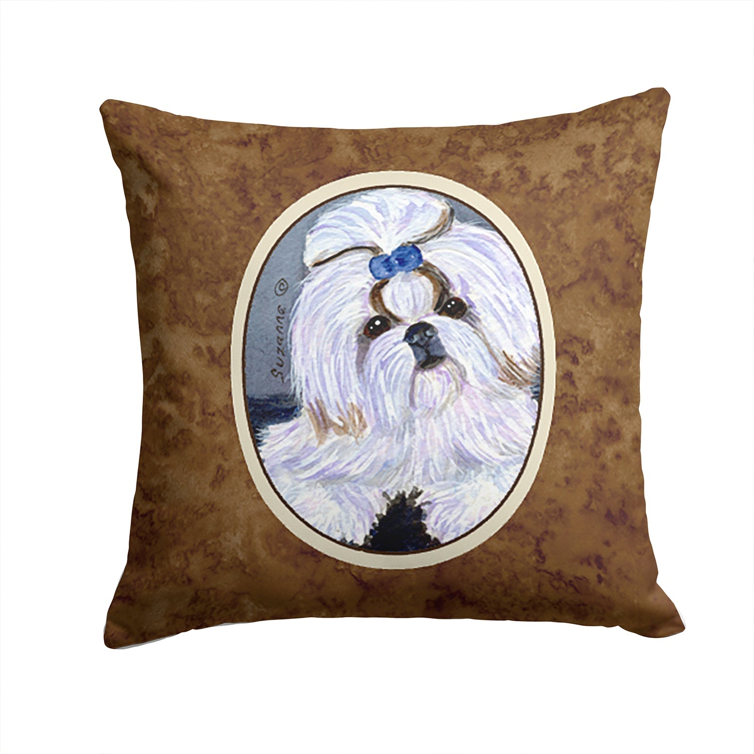 Shih Tzu Decorative Throw Pillow 14x14 Indoor Outdoor Accent Cushion, Fabric Cover with Insert for Sofa, Bed, Porch & Living Room