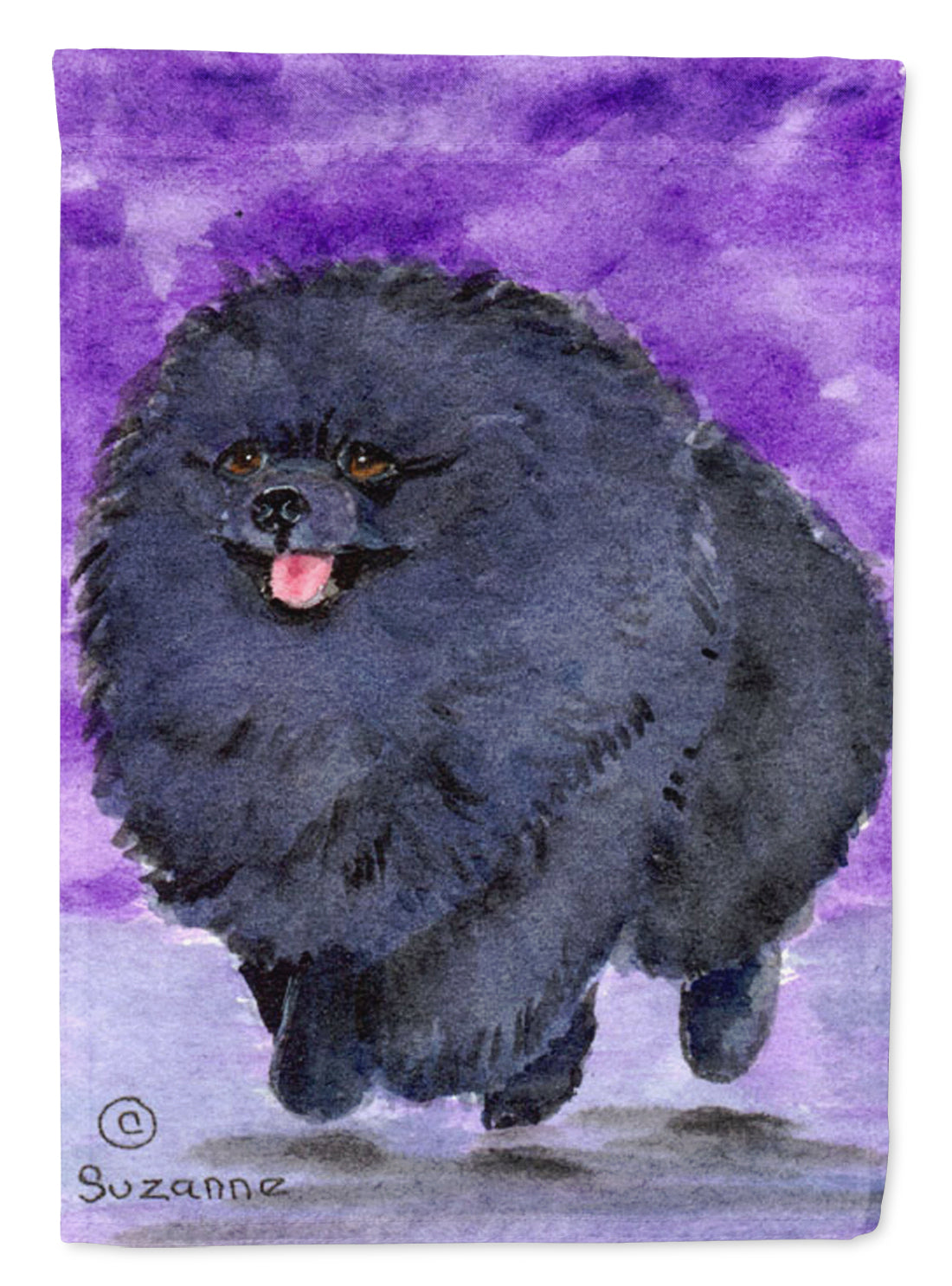 Pomeranian House Flag 28x40 Porch Sleeve Pole Decorative Outside Yard Banner Artwork Wall Hanging, Polyester