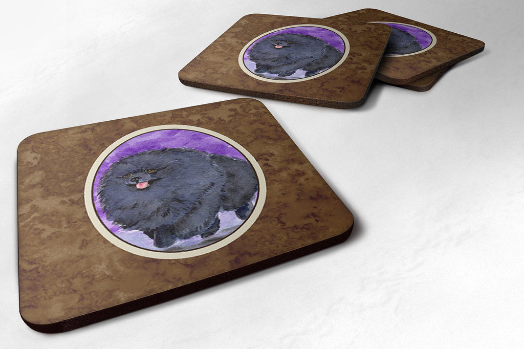 Pomeranian Foam Coasters Set of 4 Cup Coasters for Indoor Outdoor, Tabletop Protection, Anti Slip, Mouse pad Material