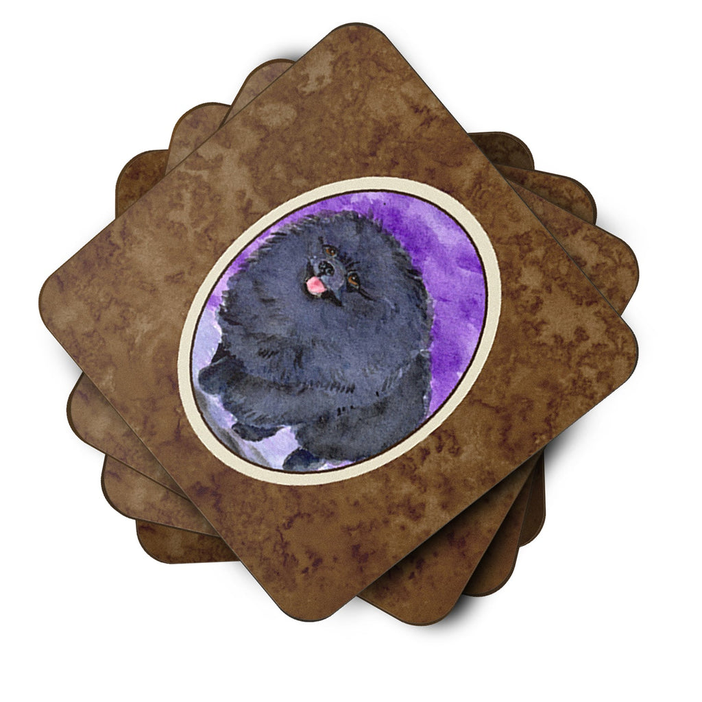 Pomeranian Foam Coasters Set of 4 Cup Coasters for Indoor Outdoor, Tabletop Protection, Anti Slip, Mouse pad Material