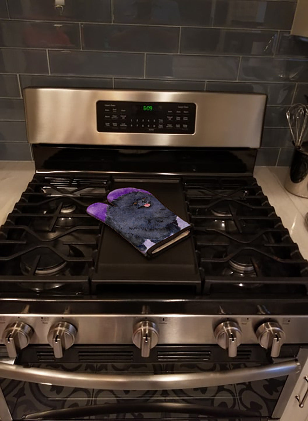 Pomeranian Oven Mitt Heat Resistant Thick Oven Mitt for Hot Pans and Oven, Kitchen Mitt Protect Hands, Cooking Baking Glove