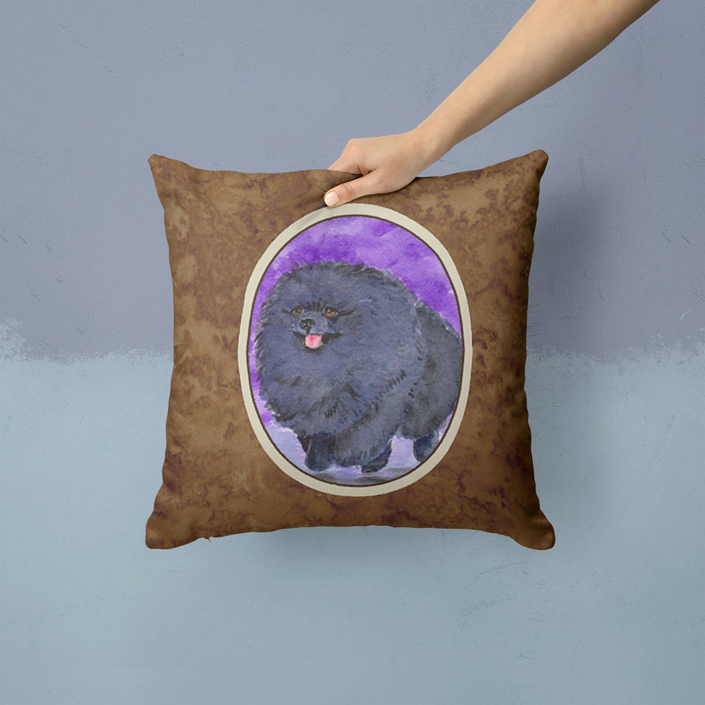 Pomeranian Decorative Throw Pillow 14x14 Indoor Outdoor Accent Cushion, Fabric Cover with Insert for Sofa, Bed, Porch & Living Room