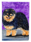 Pomeranian House Flag 28x40 Porch Sleeve Pole Decorative Outside Yard Banner Artwork Wall Hanging, Polyester