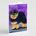 Pomeranian Greeting Cards Pack of 8 Blank Cards with Envelopes Whimsical A7 Size 5x7