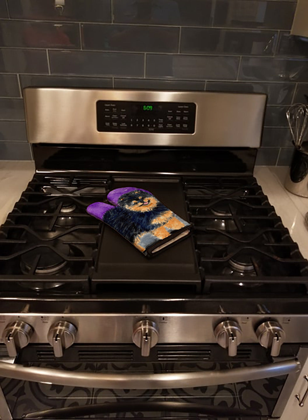 Pomeranian Oven Mitt Heat Resistant Thick Oven Mitt for Hot Pans and Oven, Kitchen Mitt Protect Hands, Cooking Baking Glove