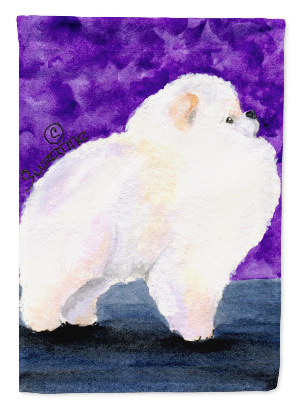 Pomeranian House Flag 28x40 Porch Sleeve Pole Decorative Outside Yard Banner Artwork Wall Hanging, Polyester
