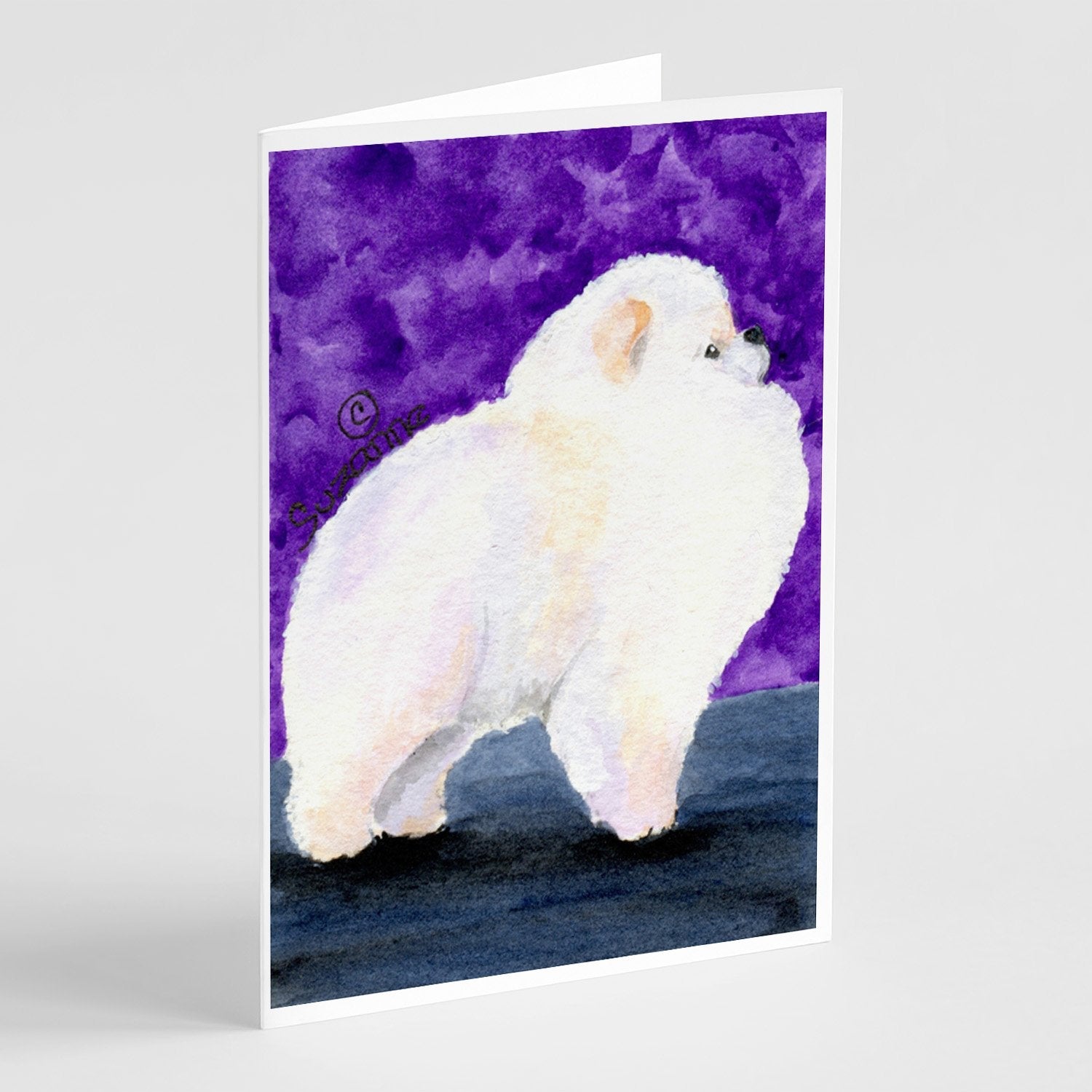 Pomeranian Greeting Cards Pack of 8 Blank Cards with Envelopes Whimsical A7 Size 5x7