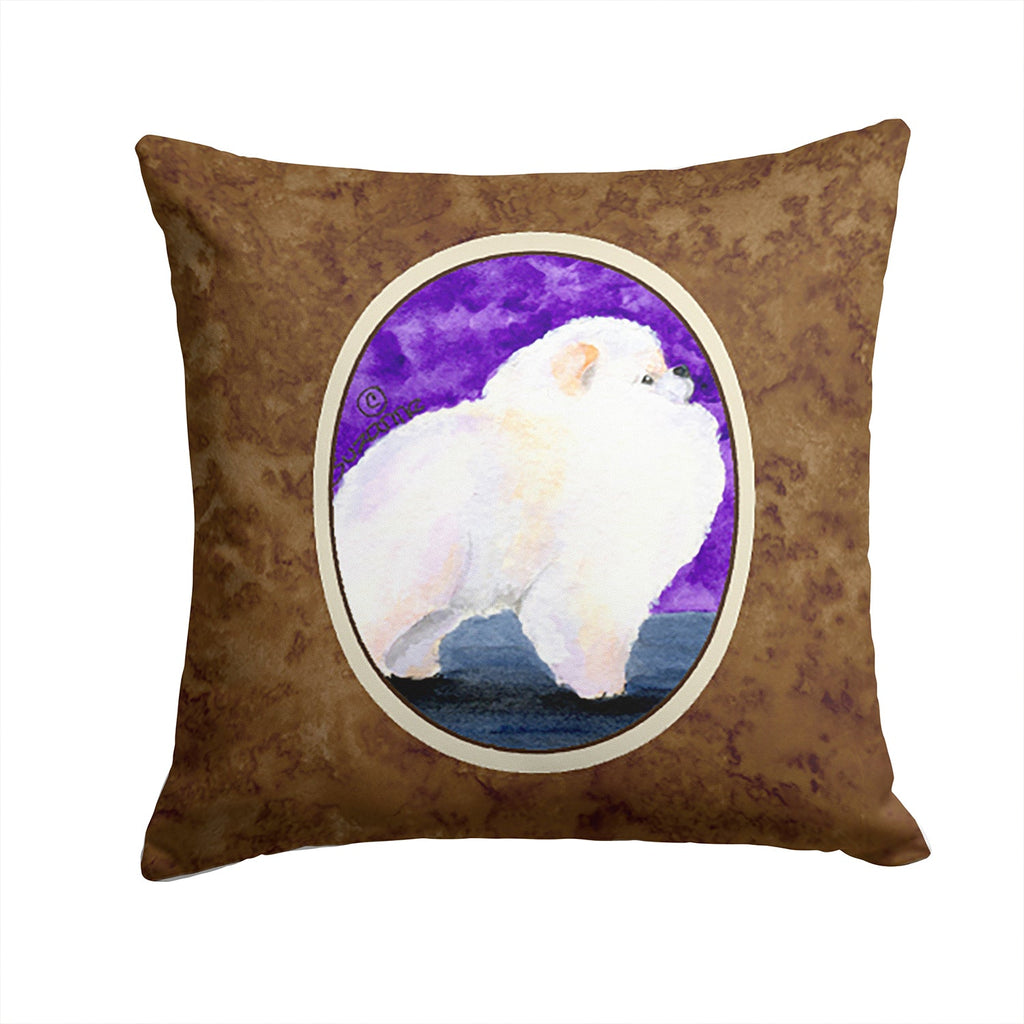 Pomeranian Decorative Throw Pillow 14x14 Indoor Outdoor Accent Cushion, Fabric Cover with Insert for Sofa, Bed, Porch & Living Room