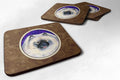 Keeshond Foam Coasters Set of 4 Cup Coasters for Indoor Outdoor, Tabletop Protection, Anti Slip, Mouse pad Material