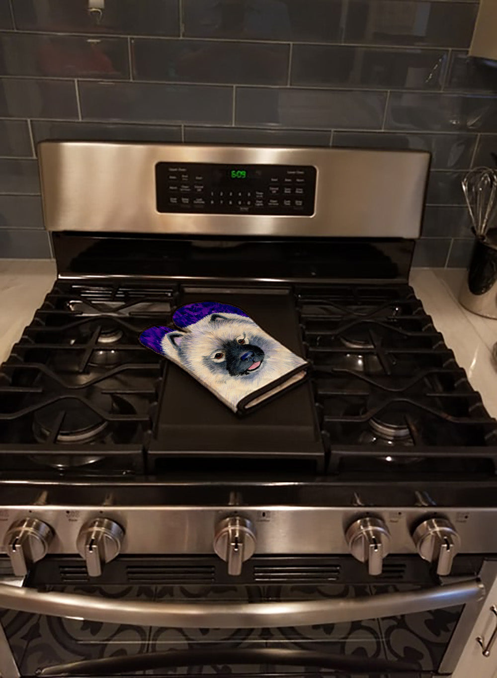 Keeshond Oven Mitt Heat Resistant Thick Oven Mitt for Hot Pans and Oven, Kitchen Mitt Protect Hands, Cooking Baking Glove